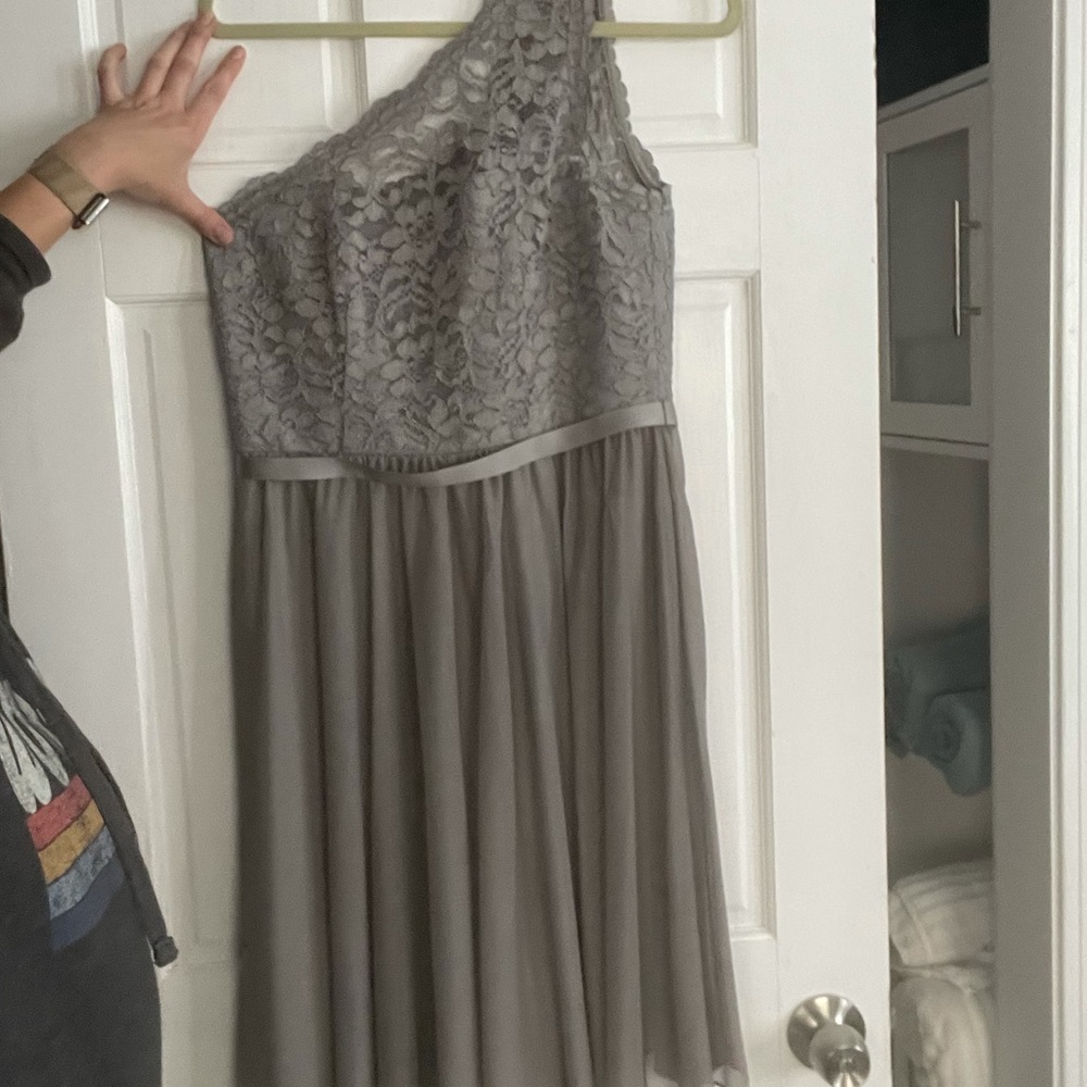 Grey lace Bridesmaid Dress